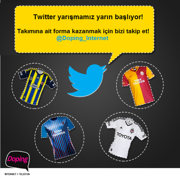 Doping İnternet Twitter Yarışması Forma Kazanma Şansı