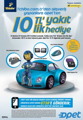 Tchibo.com.tr'den alışveriş yapanlara Opet'ten 10 TL'lik yakıt hediye!