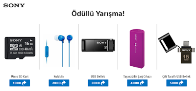 Sony'den 5 Farklı Ürün Hediye