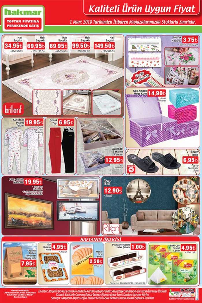 Hakmar 1 Mart 2018 kampanyalı ürünleri
