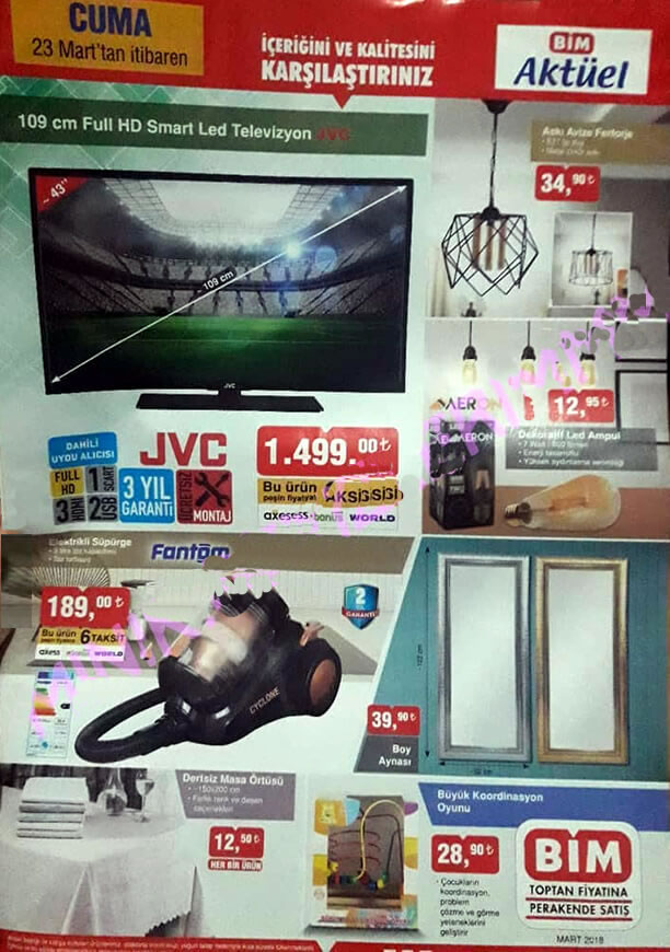 23 Mart 2018 BİM aktüel ürünler