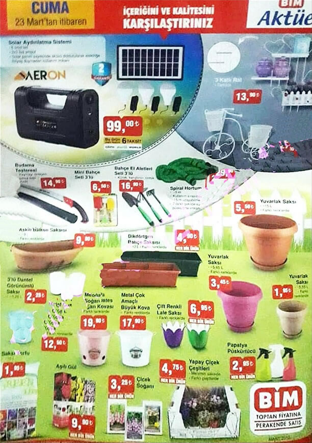 23 Mart 2018 BİM aktüel ürünler