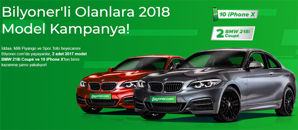  bilyoner bmw çekilişi 2018, bilyoner çekiliş sonucu 2018