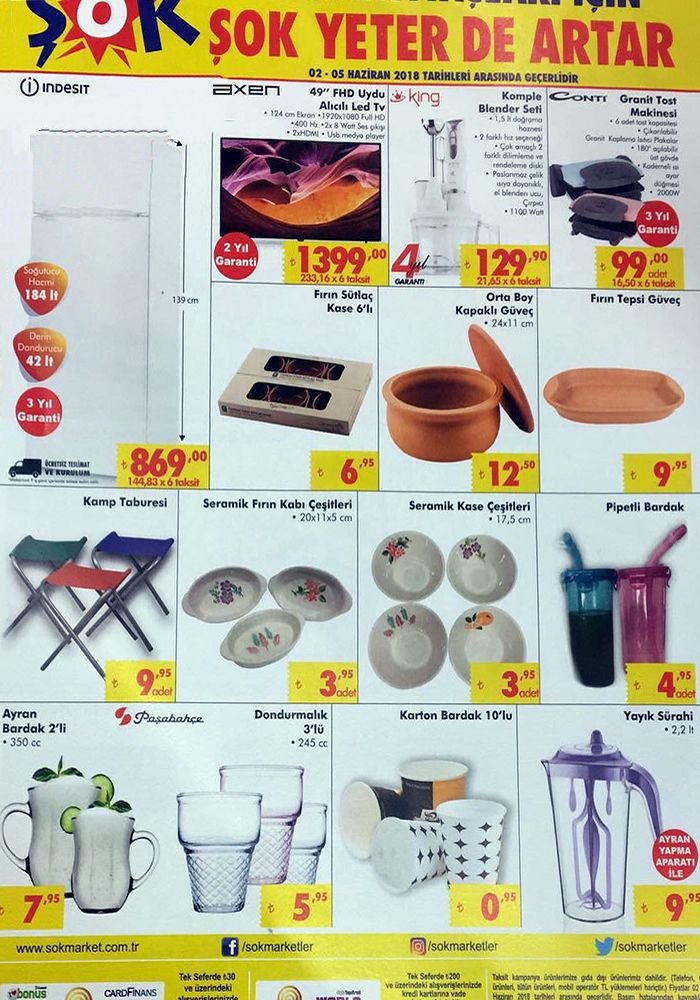 2 Haziran 2018 şok indirim kataloğu