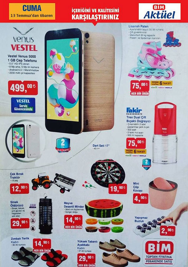 Bim 13 Temmuz 2018 Cuma Aktüel indirimi